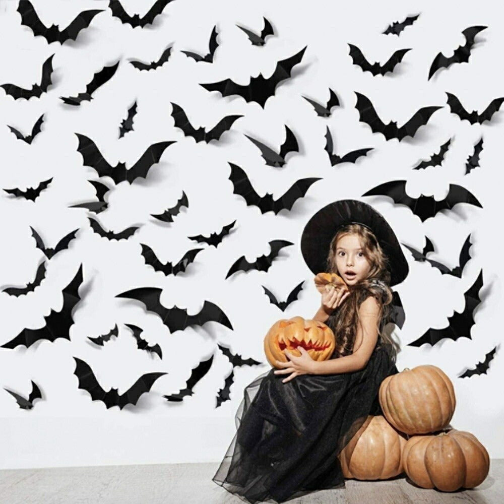 イベントグッズ | ハロウィン 3Dコウモリシールセット - パーティーデコレーション
