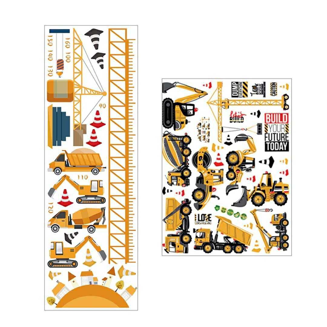 インテリアインテリア雑貨 その他 | 工事現場デザイン身長計ステッカー（90〜160cm）：子ども用成長記録・剥がせるタイプ