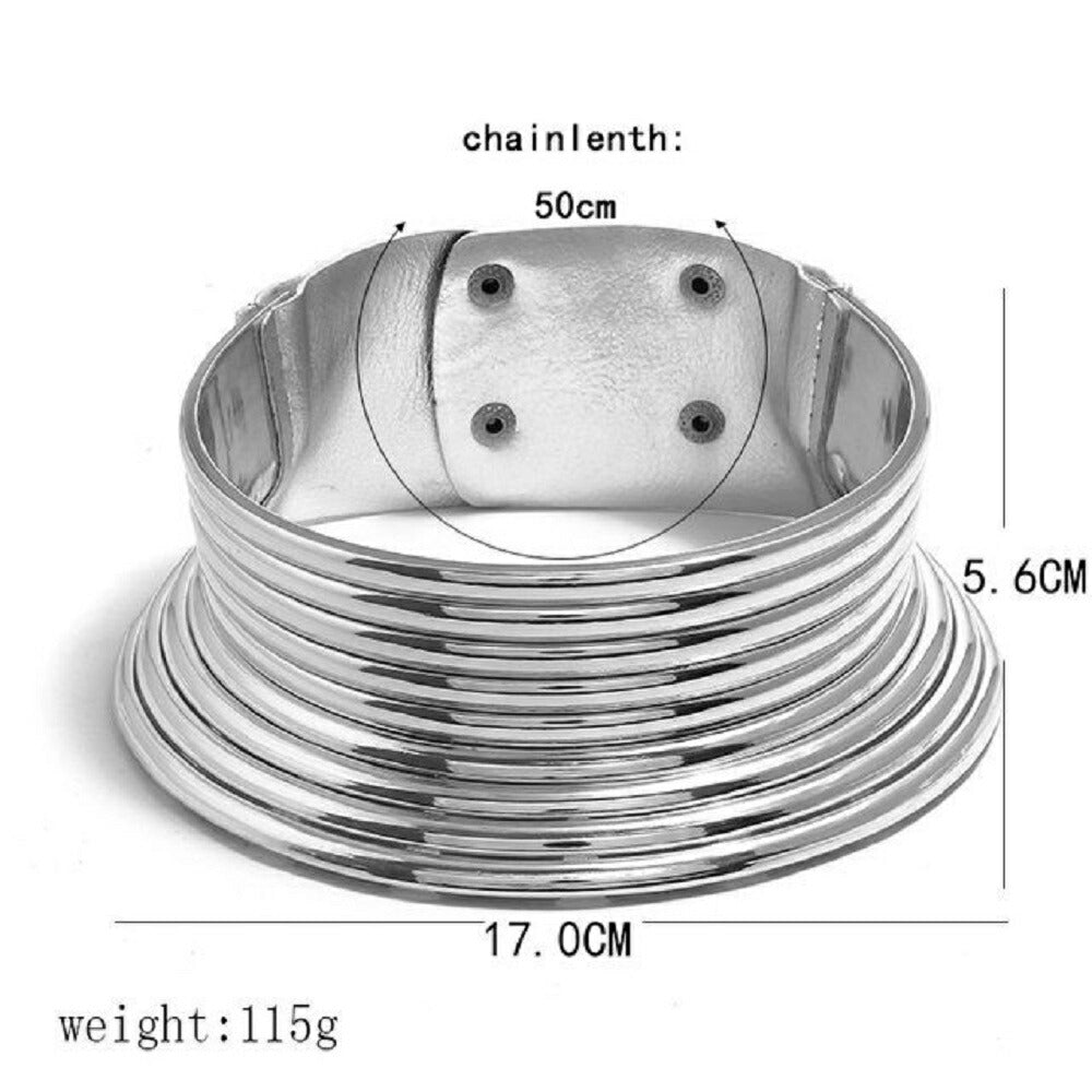 ネックレス | ロングネックチョーカー シルバー・ゴールド 民族風デザイン