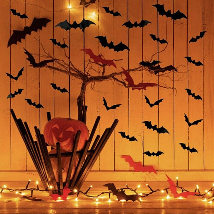 イベントグッズ | ハロウィン 3Dコウモリシールセット - パーティーデコレーション