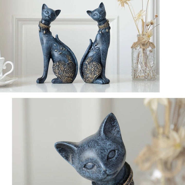 インテリア オブジェ | アラビアンキャット置物 2体セット 選べる3色