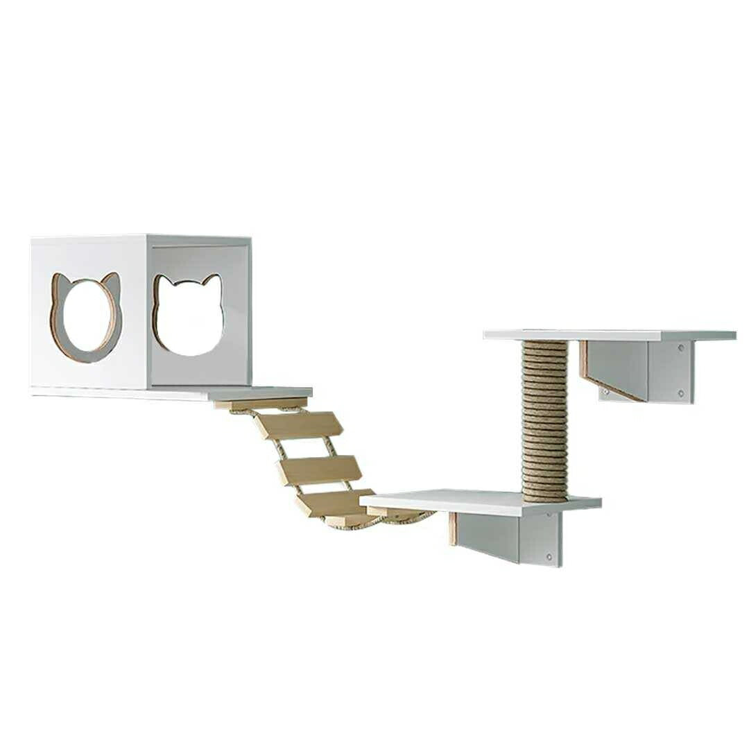 ペットグッズ | 壁掛けキャットタワー・クライミングウォール付き