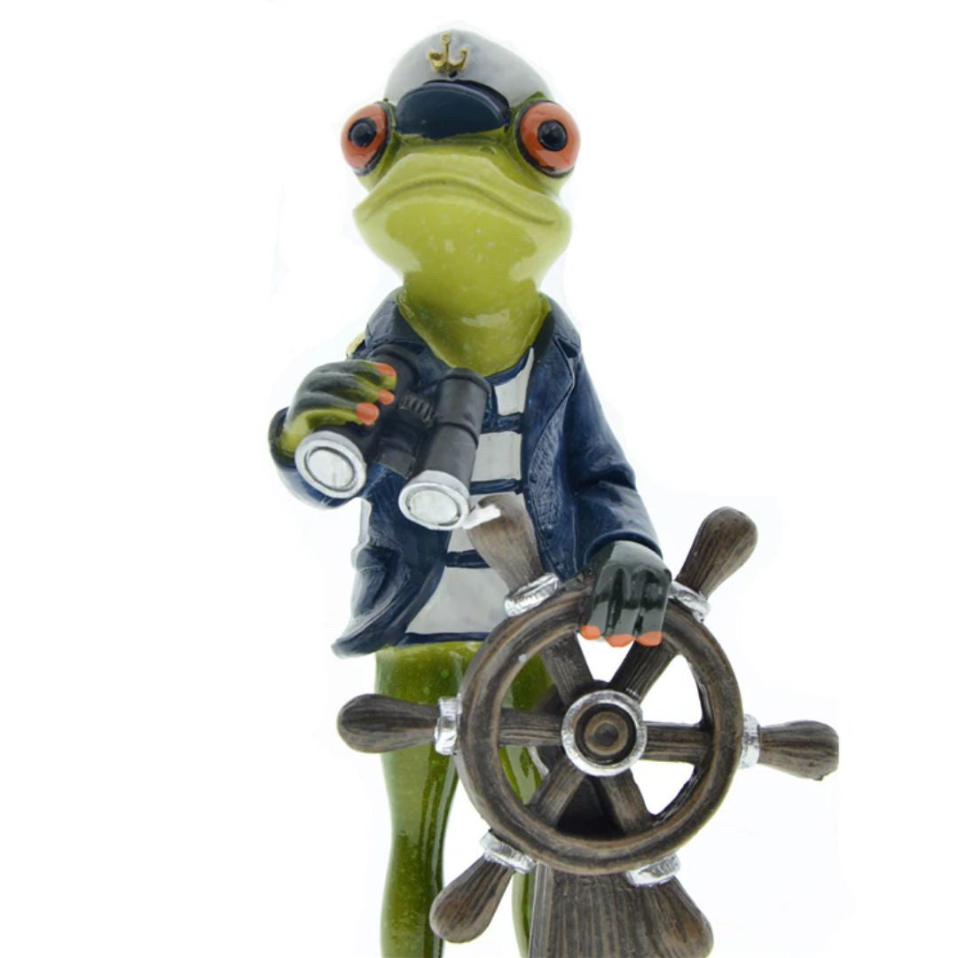 インテリア オブジェ | カエル船長置物 - 幸運と商売繁盛のインテリア