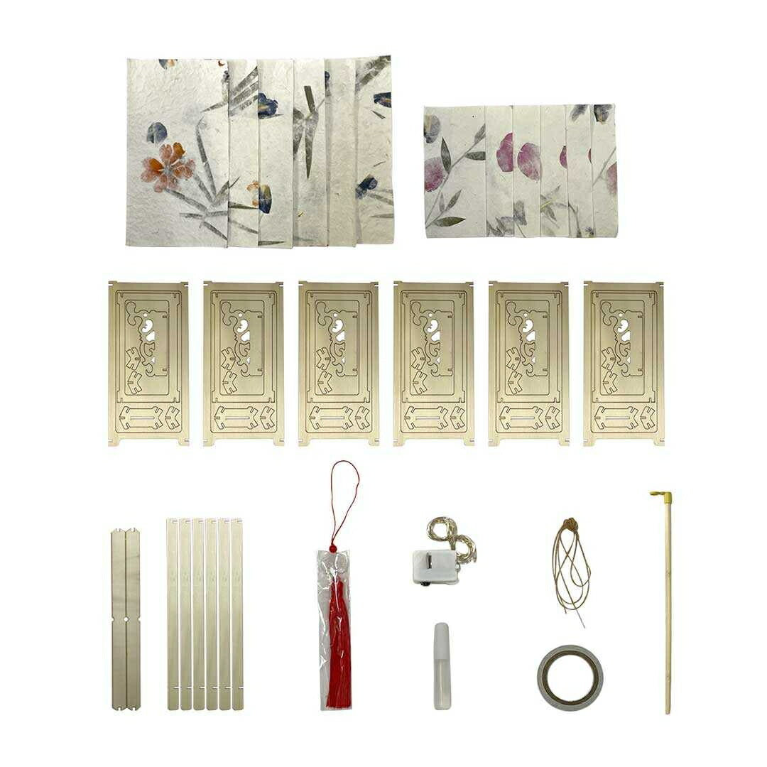 インテリア照明 | 和風LED提灯 - 六角形orひし形浮世絵デザイン