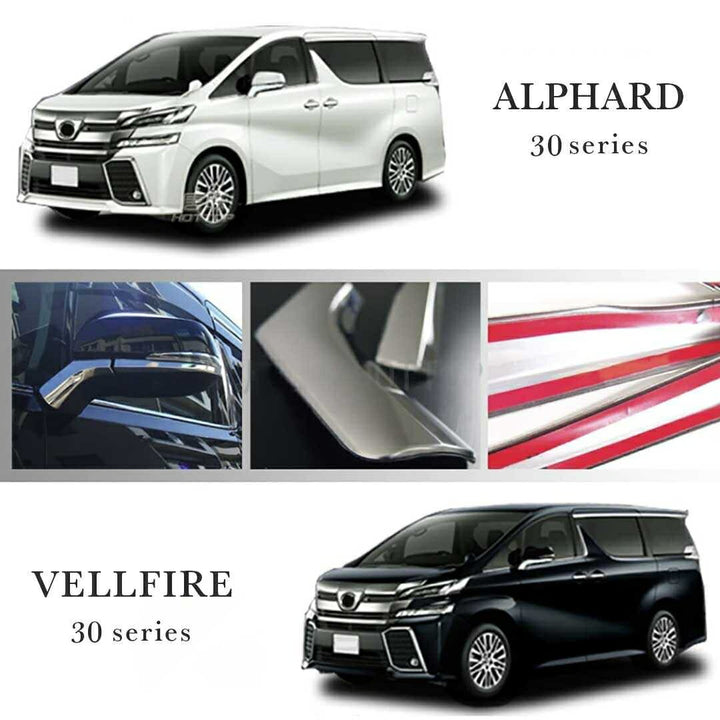 車 アクセサリー | アルファード/ヴェルファイア 30系 サイドミラーガーニッシュ 左右セット 鏡面仕上げ