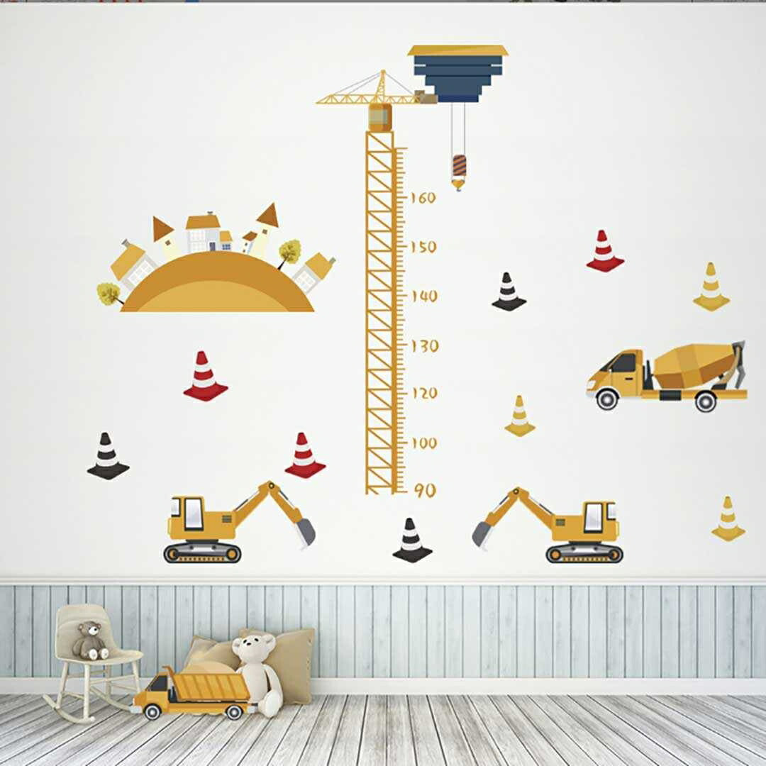 インテリアインテリア雑貨 その他 | 工事現場デザイン身長計ステッカー（90〜160cm）：子ども用成長記録・剥がせるタイプ