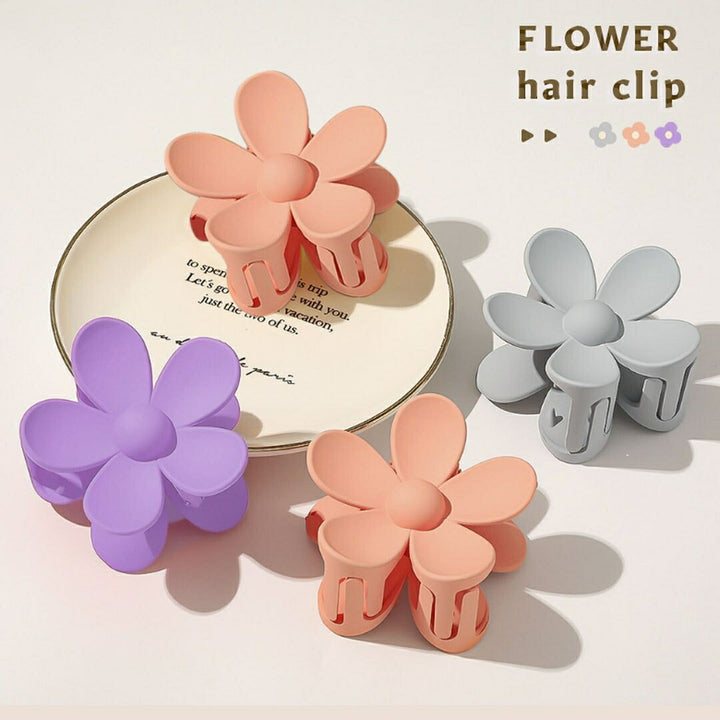 ヘアアクセサリー | ピンク/グレー/パープル 花柄ヘアクリップ 北欧ナチュラルデザイン