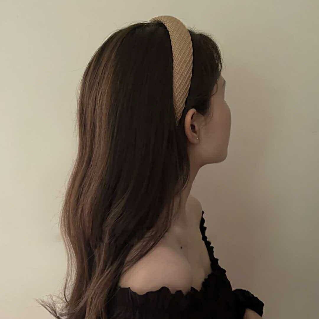 小物 その他 | ラフィアカチューシャ ホワイト/ブラウン 夏リゾート向け レディース