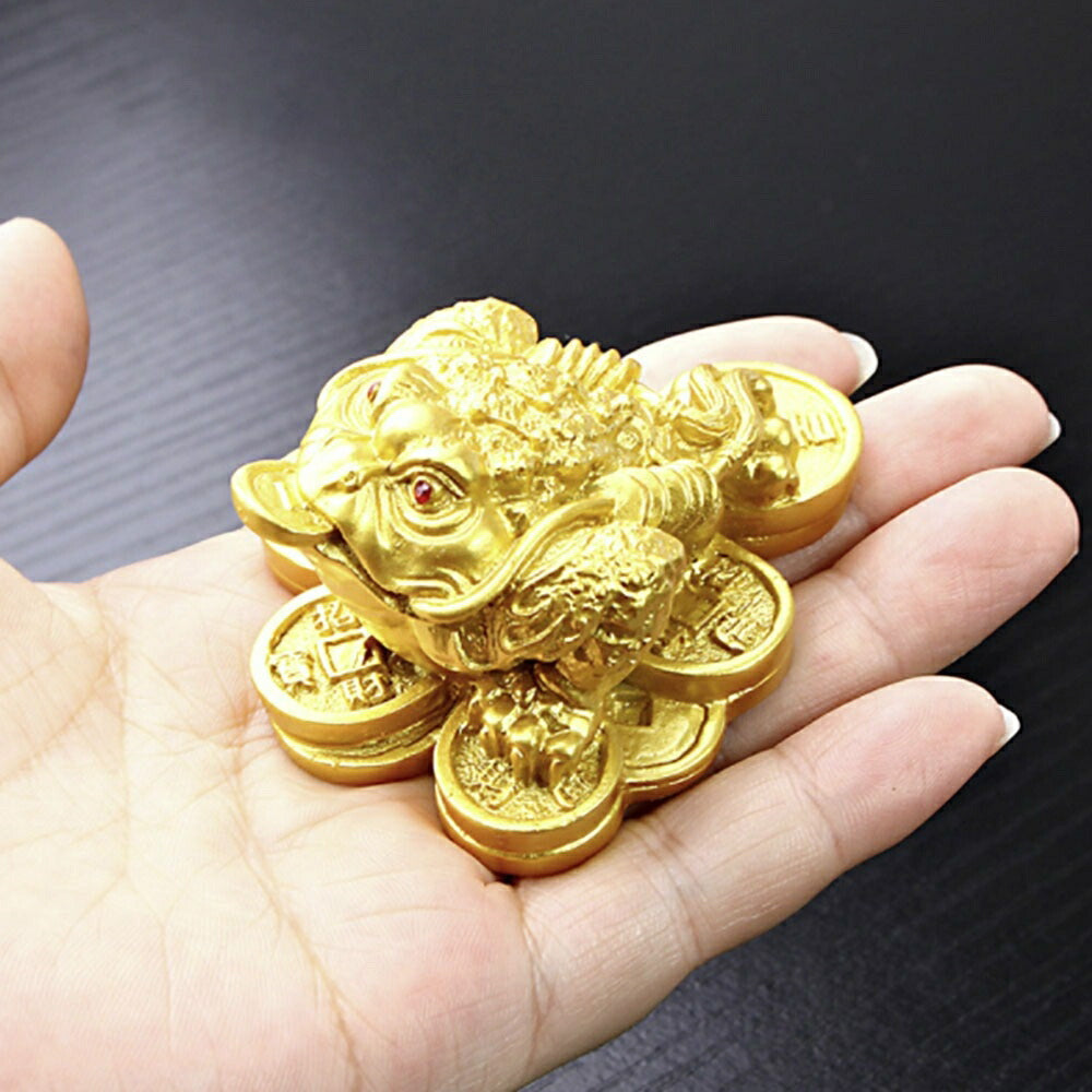 風水 インテリア | 風水ゴールド蛙の置物 - 開運・金運アップミニチュア