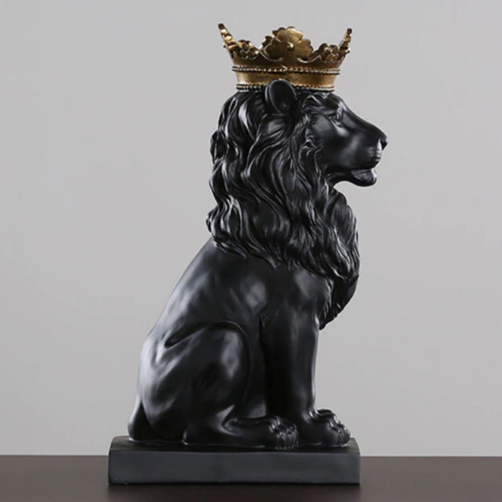 インテリア オブジェ | キングライオン置物3個セット - ゴールド・ブラック・ホワイト