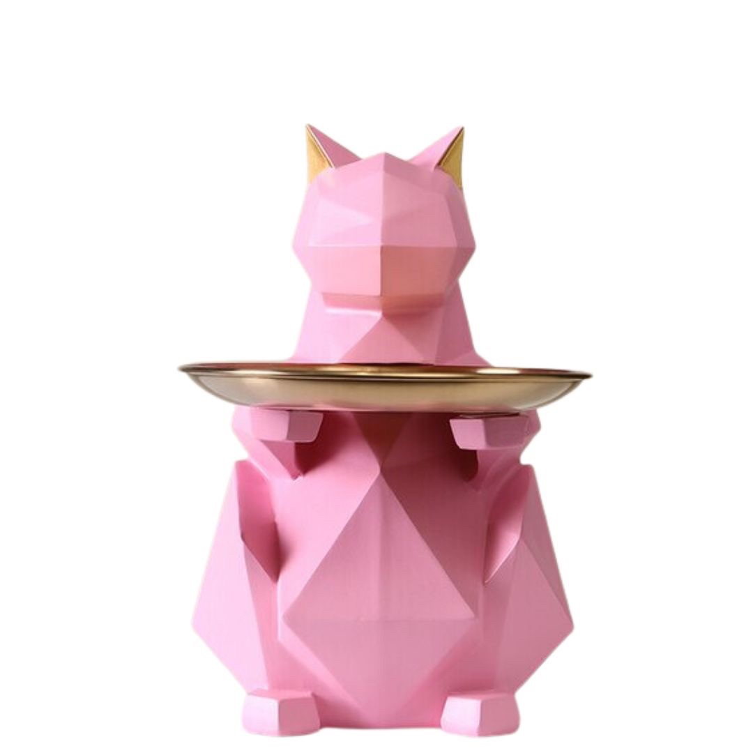 インテリア オブジェ | ポリゴン猫の小物入れ - シンプルでおしゃれなインテリア収納