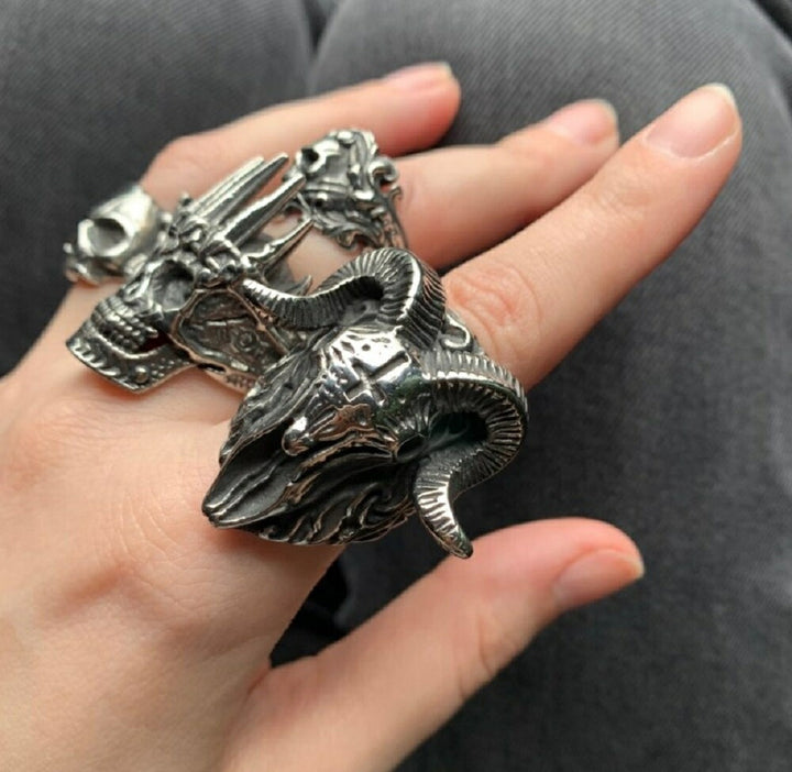 リング | デビルスカルリング シルバー メンズアクセサリー