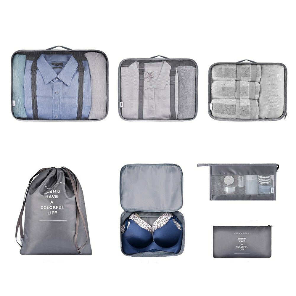 アウトドア用品 その他 | 旅行用収納ポーチ7点セット - 衣類整理メッシュ付き