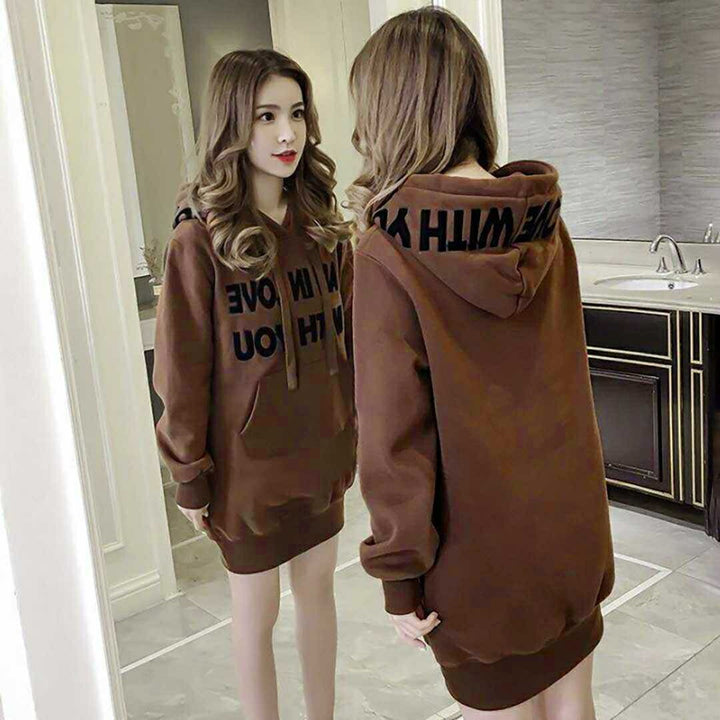 パーカー 女性 | ビッグシルエット フード付きパーカー 秋冬用