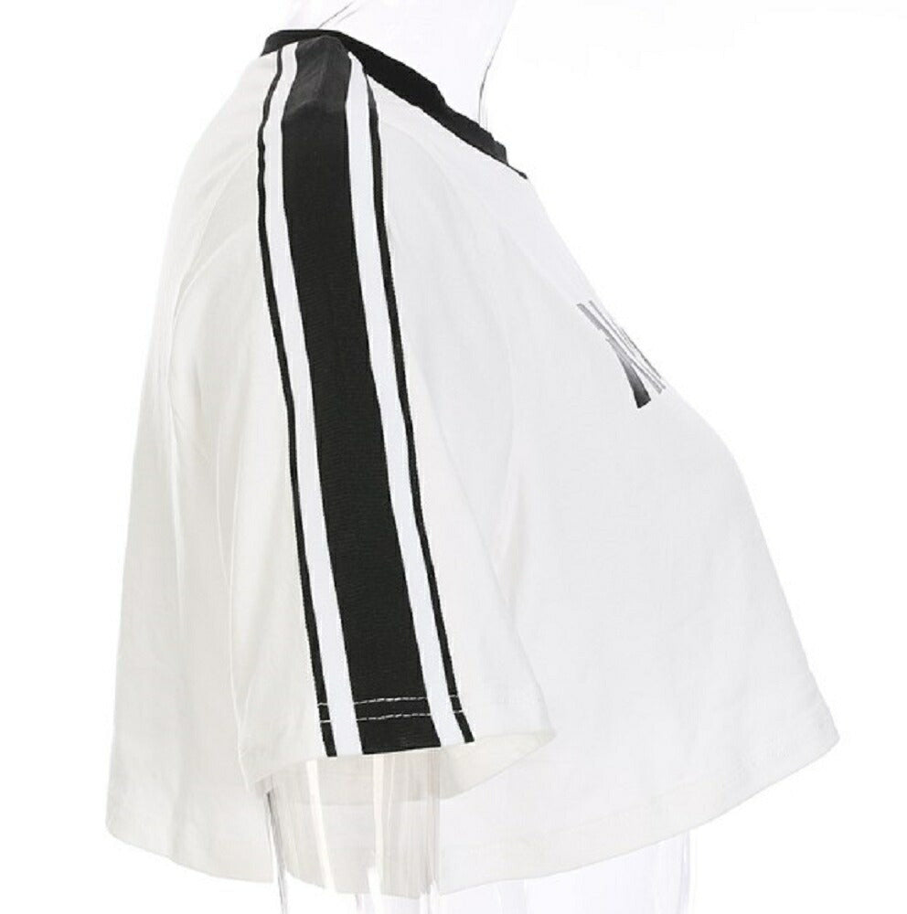 シャツ 女性 | ホワイトクロップトップ 半袖 ダンス衣装