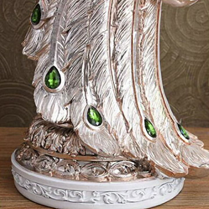 風水 インテリア | 70cm 白孔雀置物 インテリア風水オブジェ 2個セット