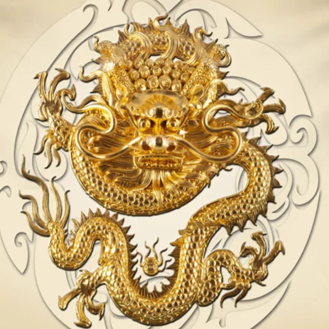 金運 開運 グッズ | 金龍タペストリー 黄金唐草模様 100×150cm