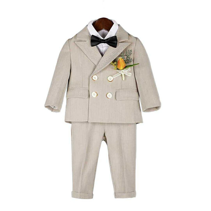 男性ファッション その他 | ベージュ子供スーツ6点セット - 入学・卒業式向け