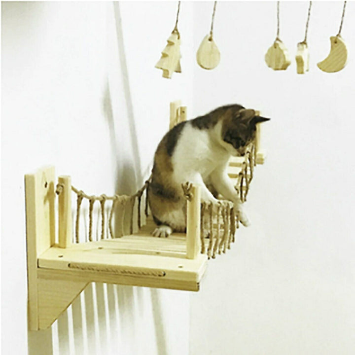 ペットグッズ | 猫用壁付けはしごと吊り橋セット