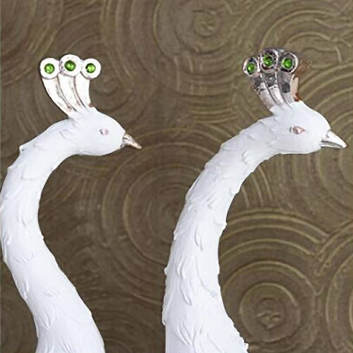 風水 インテリア | 70cm 白孔雀置物 インテリア風水オブジェ