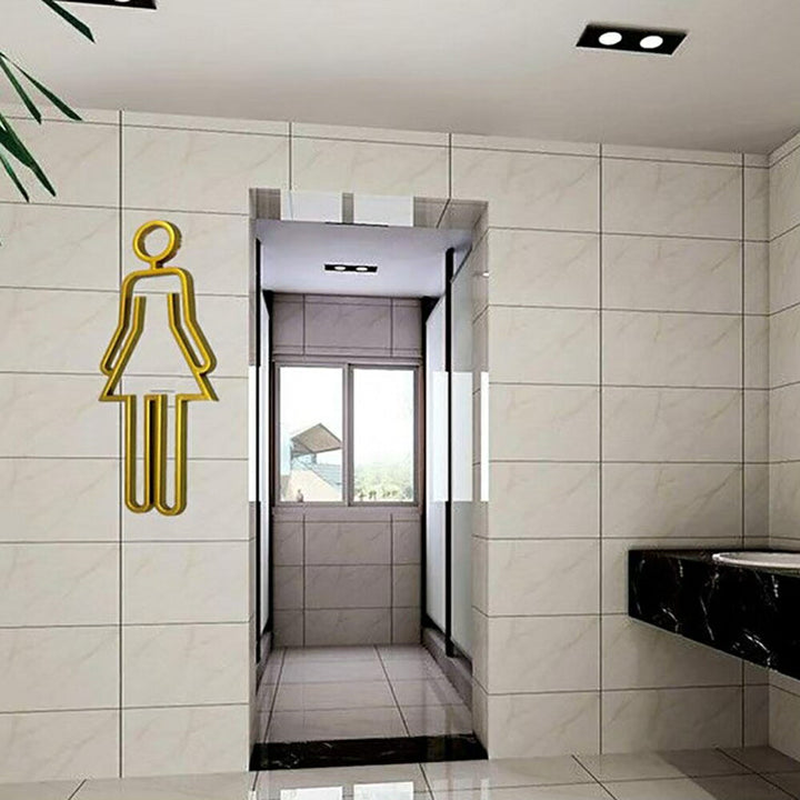 インテリア グッズ | ゴールドトイレサインプレート 男女マーク付き