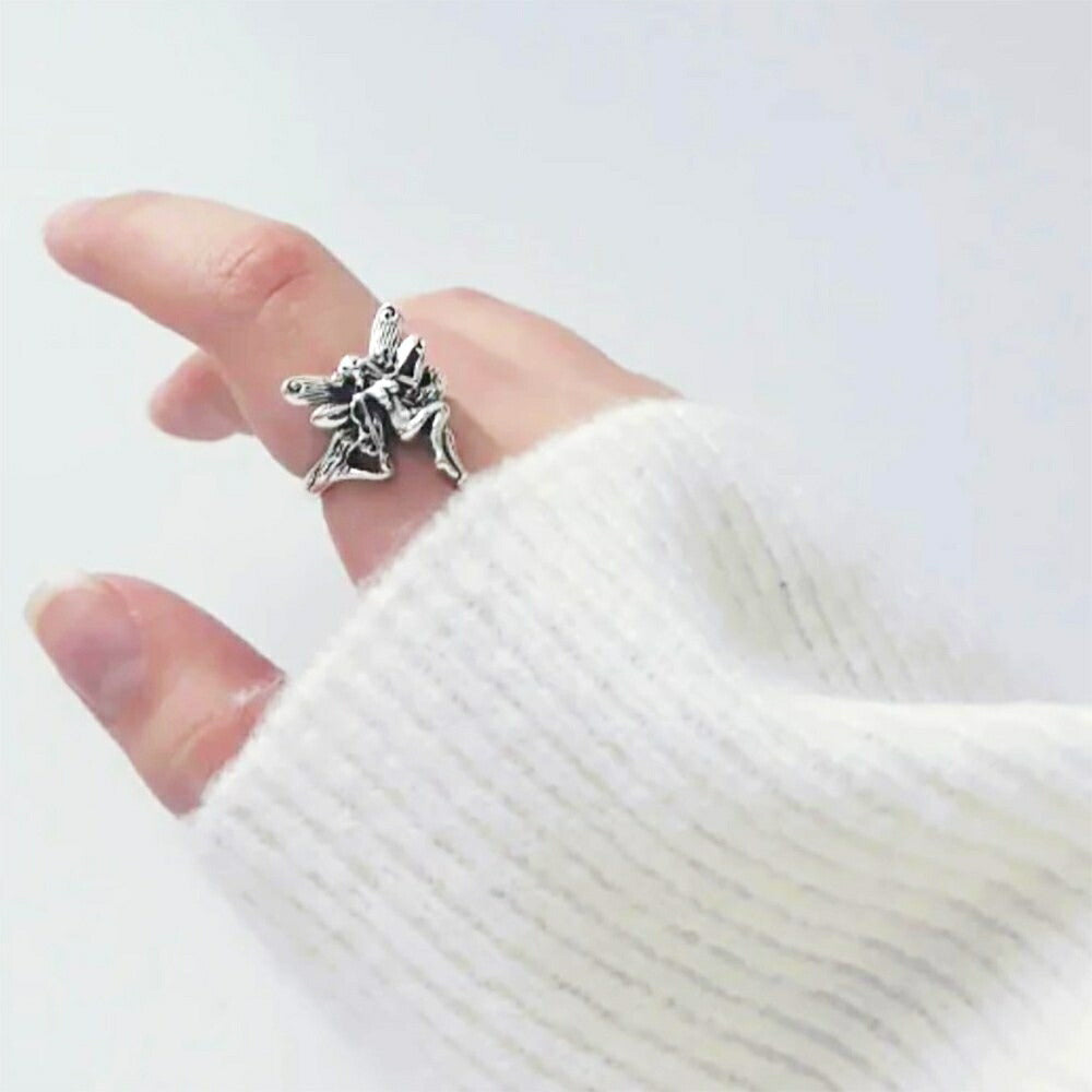 リング | ガーネットカラーの森の精霊リング シルバーアクセサリー 男女兼用