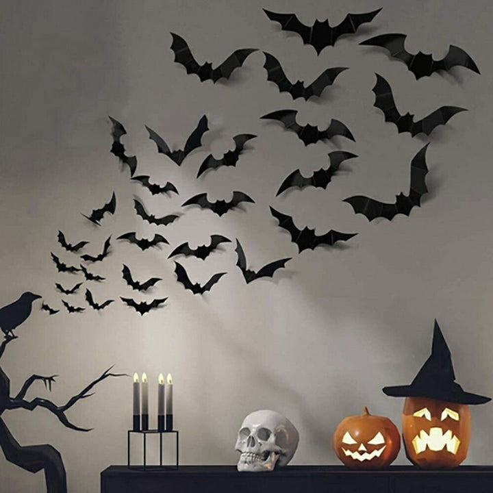 イベントグッズ | ハロウィン 3Dコウモリシールセット - パーティーデコレーション
