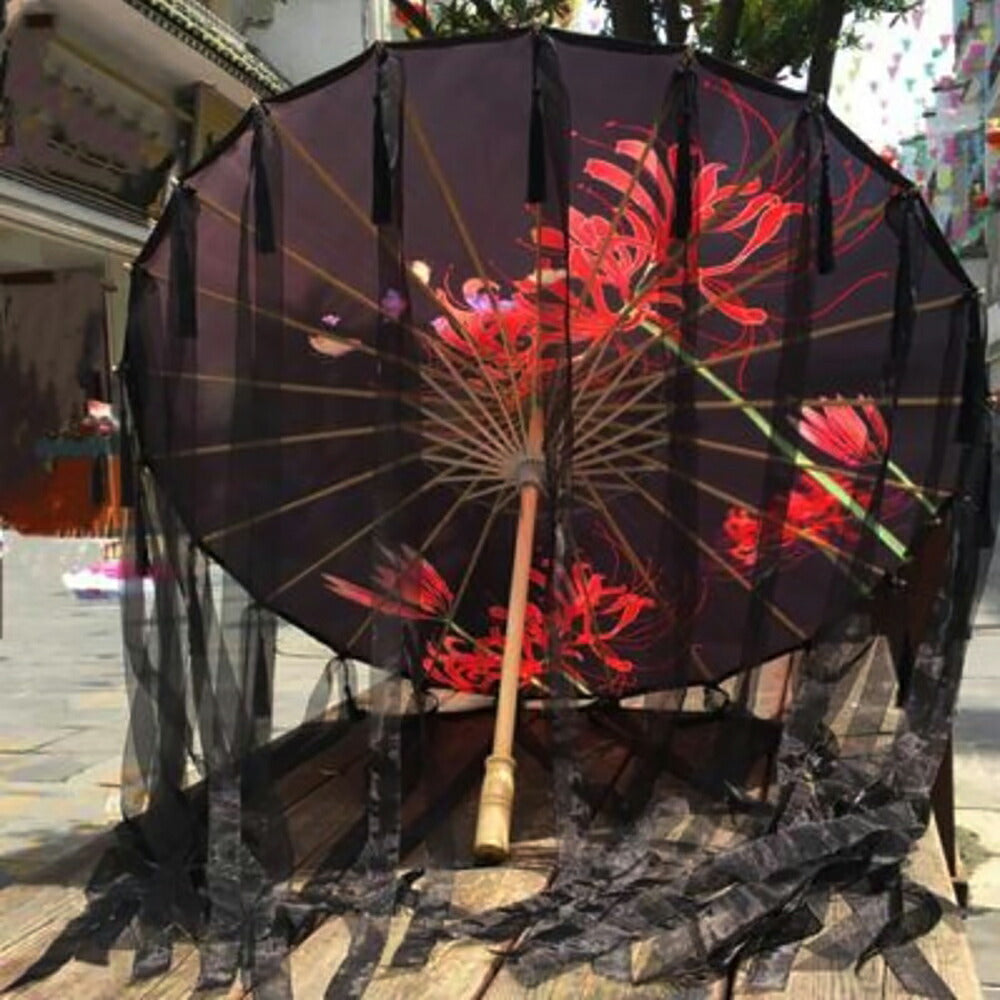 コスプレ小物 | 彼岸花デザイン和風日傘 | UVカット・軽量