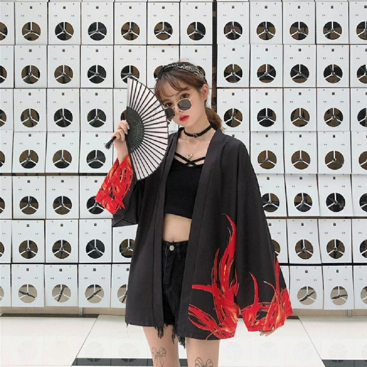 はっぴ | 鳳凰柄和風羽織り - 夏祭り用ハッピカーディガン