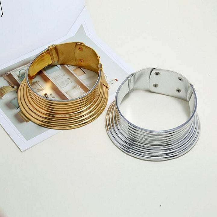 ネックレス | ロングネックチョーカー シルバー・ゴールド 民族風デザイン