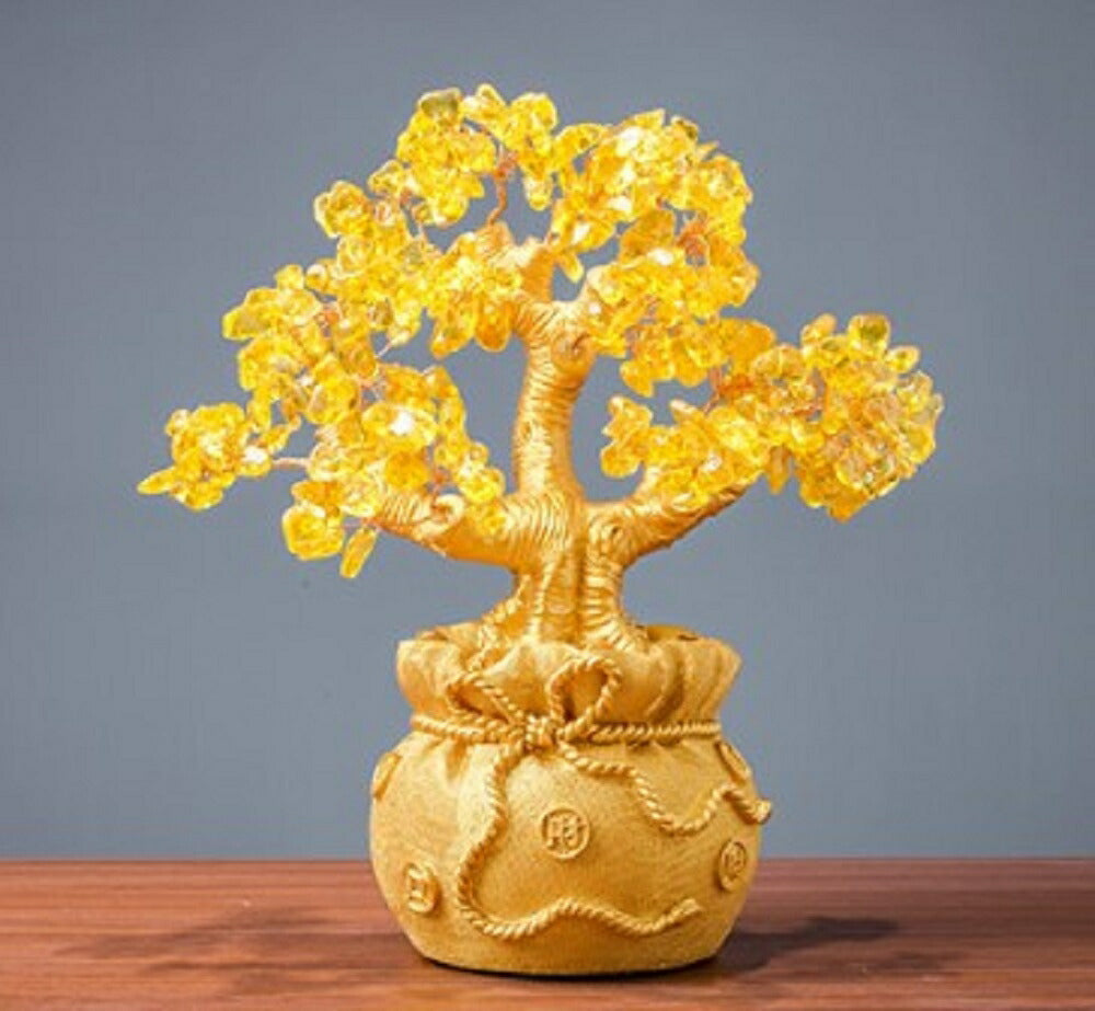 風水 インテリア | 黄金木シトリン風水置物 - 金運・財運アップパワーストーン