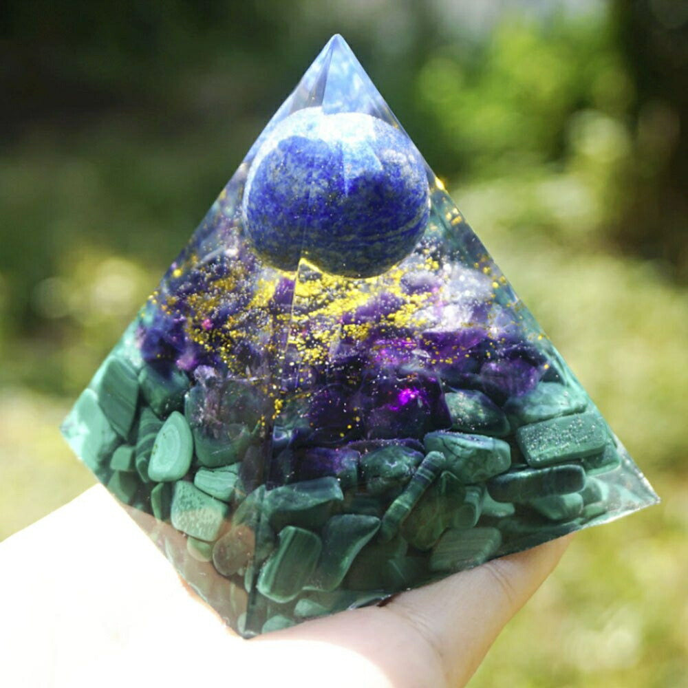 風水 インテリア | ラピスラズリ オルゴナイト球体 6cm - 浄化・癒しの置物