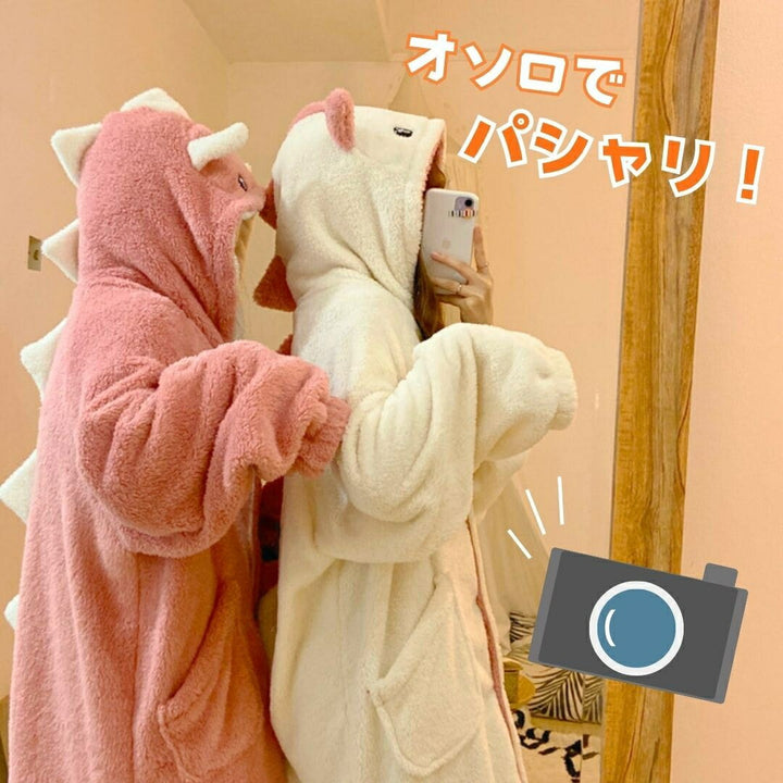 インテリア雑貨 その他 | 恐竜デザインもこもこ着ぐるみパジャマ（レディース・全3色）