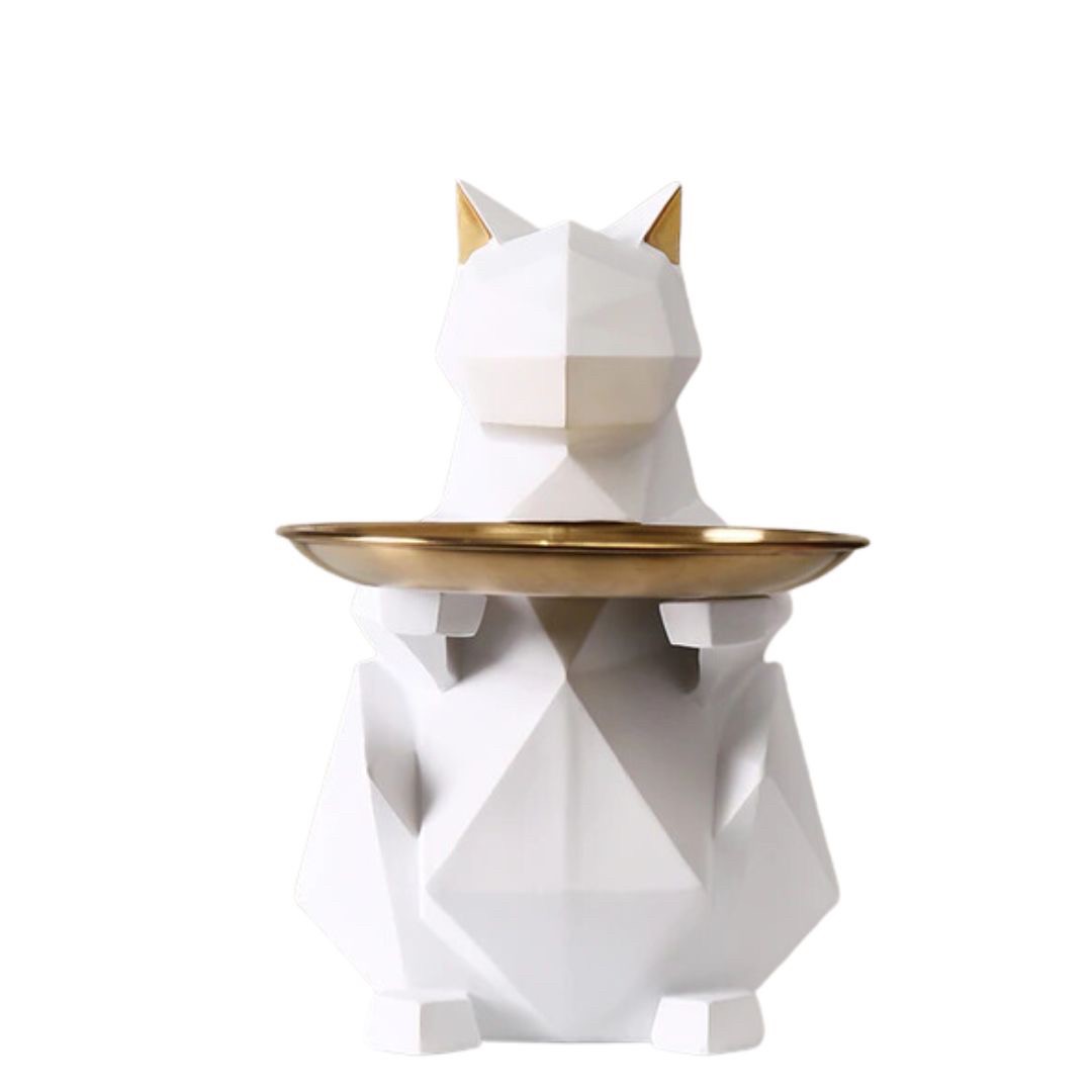 インテリア オブジェ | ポリゴン猫の小物入れ - シンプルでおしゃれなインテリア収納