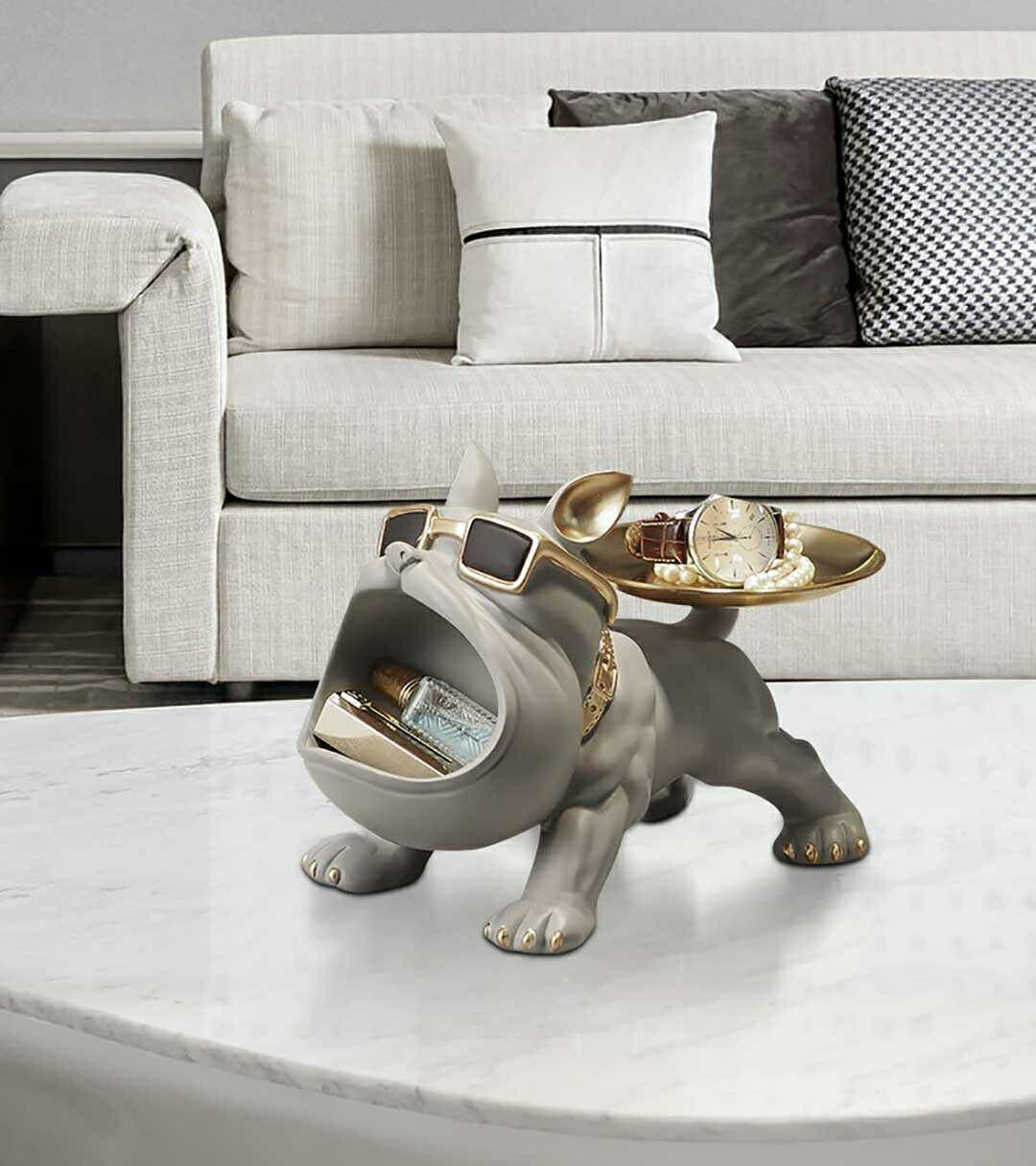 インテリア オブジェ | ブルドッグ尻尾お皿 小物入れ - 4カラー シンプルインテリア