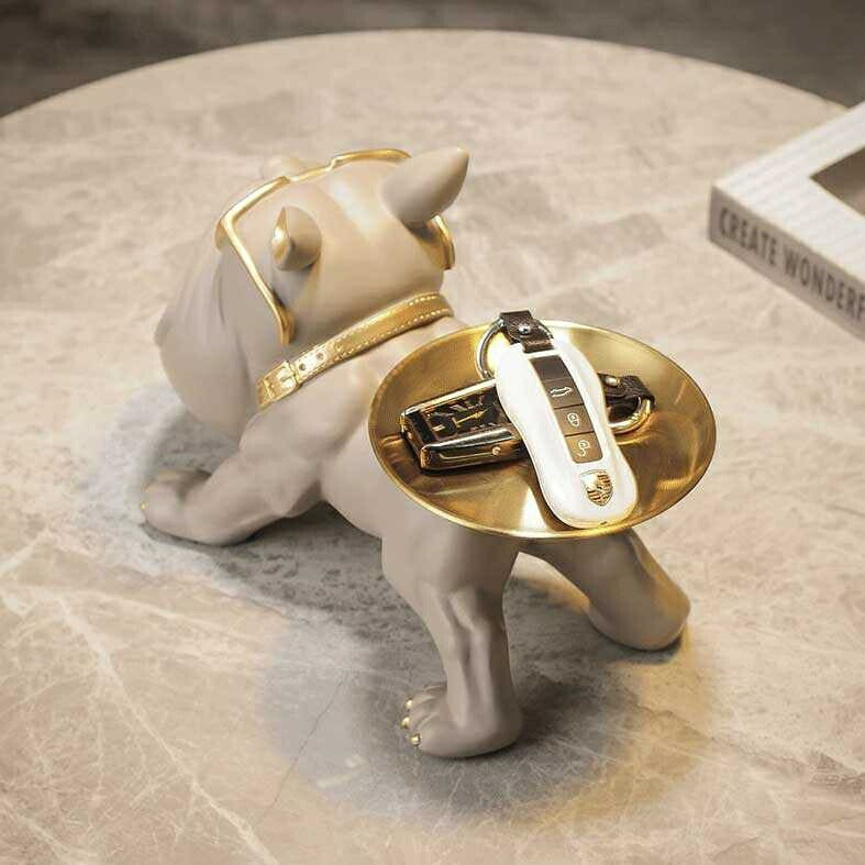 インテリア オブジェ | ブルドッグ尻尾お皿 小物入れ - 4カラー シンプルインテリア