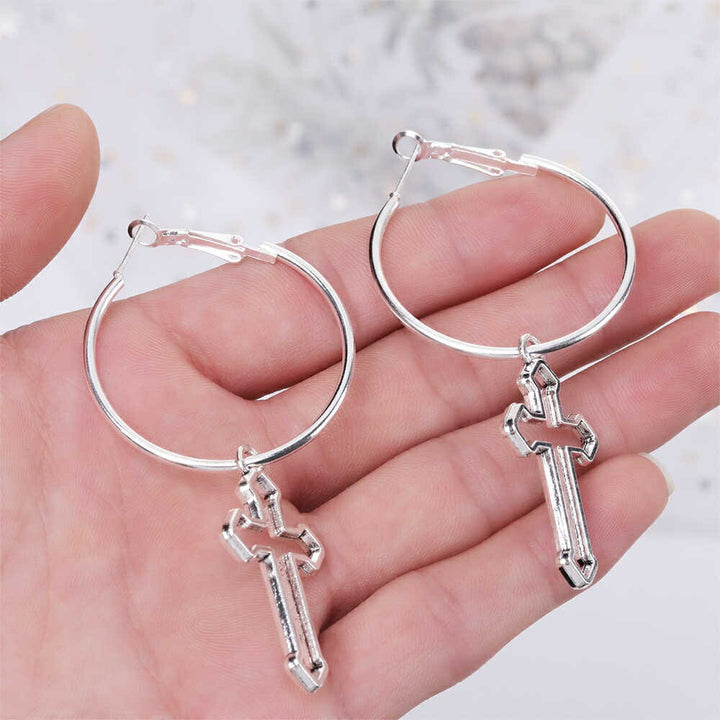 ピアス イヤーカフ | クロスチェーンピアス ２個セット ユニセックス