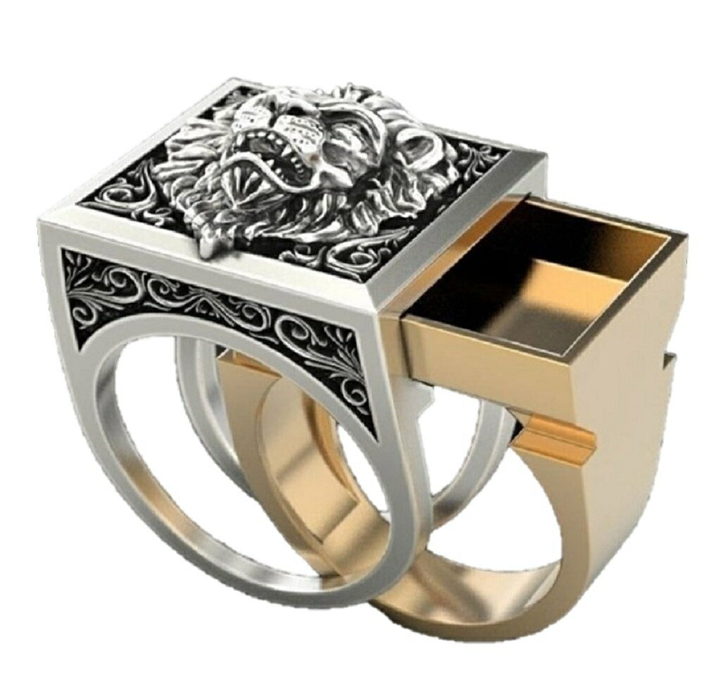 リング | ライオン スライドリング メンズ 24号 シルバーカラー