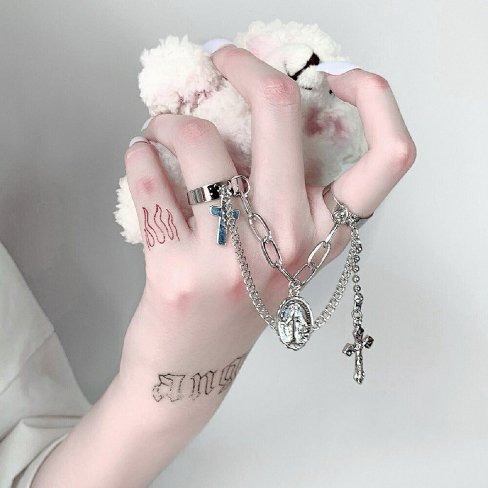 リング | 十字架デザイン ユニセックス ステンレスリング