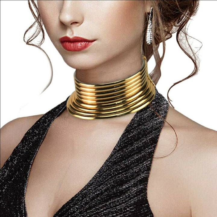 ネックレス | ロングネックチョーカー シルバー・ゴールド 民族風デザイン