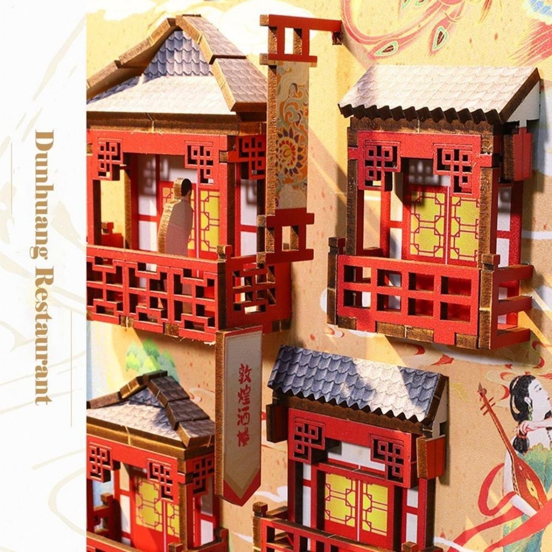 玩具 その他 | 中華街風ミニチュアドールハウスキット（LEDライト付き）