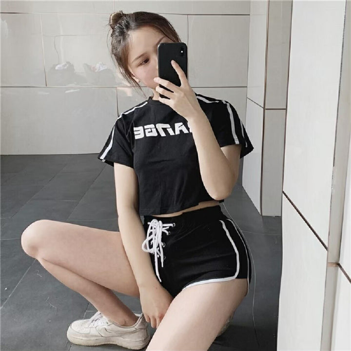 シャツ 女性 | 原宿系 ヒップホップ 半袖ショートトップス