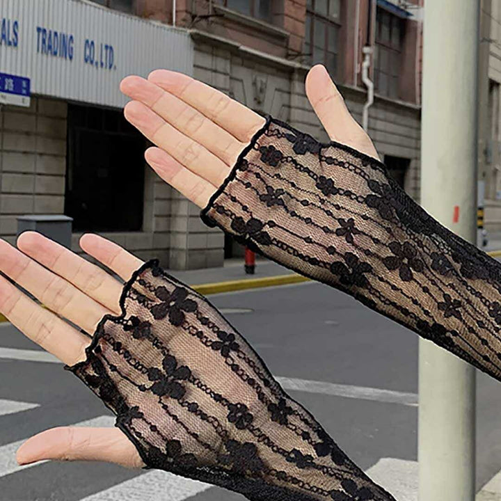 小物 その他 | レース花柄アームカバー UVカット指なしタイプ