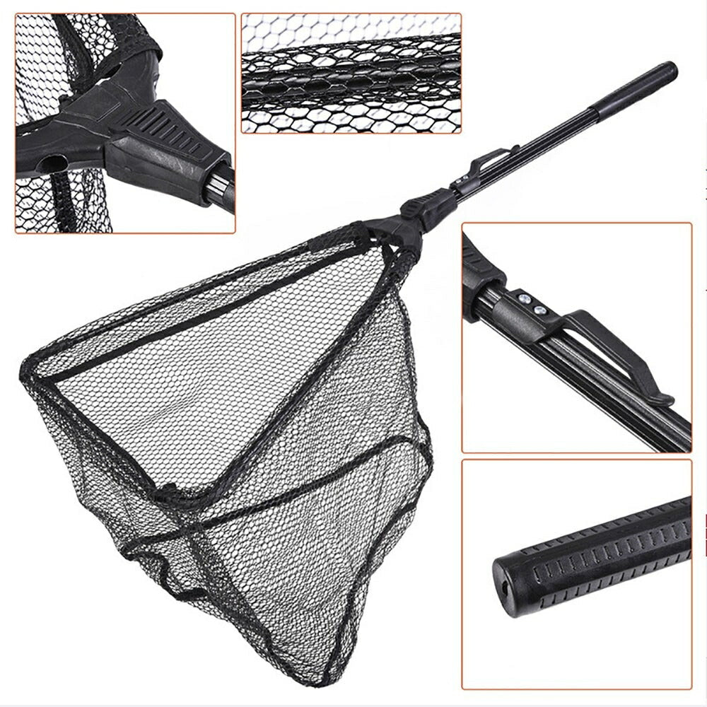 釣り 道具 | ブラック75cm伸縮式アルミ製ランディングネット