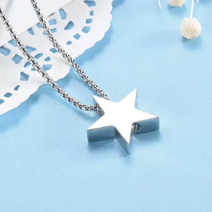 ネックレス | 星型遺骨カプセルネックレス ペット供養用 ステンレス製