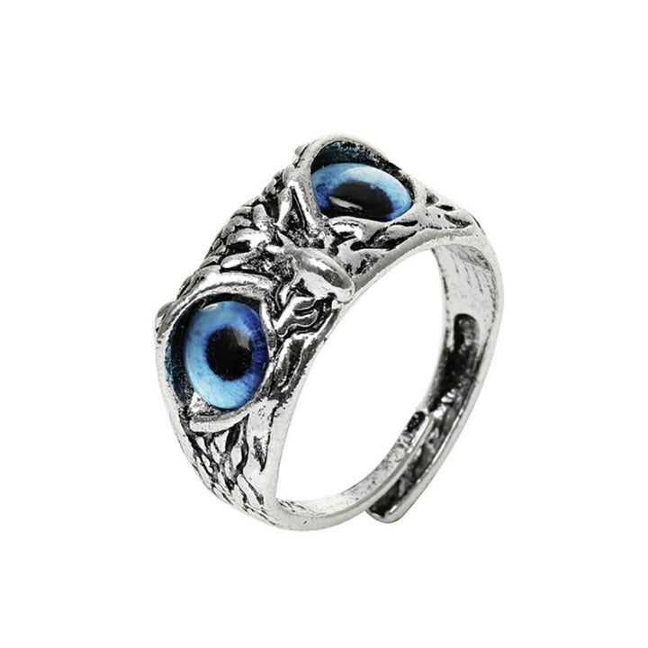 リング | フクロウの青い目リング - 開運アクセサリー