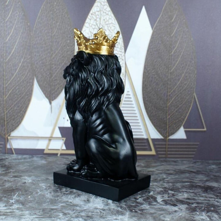 インテリア オブジェ | キングライオン 置物 36cm 選べる3カラー【王冠・サバンナ風】