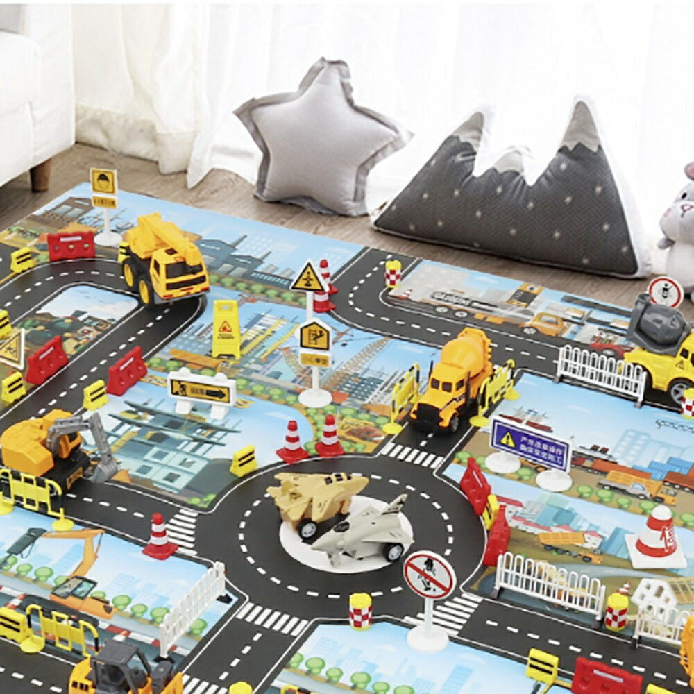 子供 おもちゃ | ジャンボ知育プレイマットー工事現場と街並みデザインー子供用
