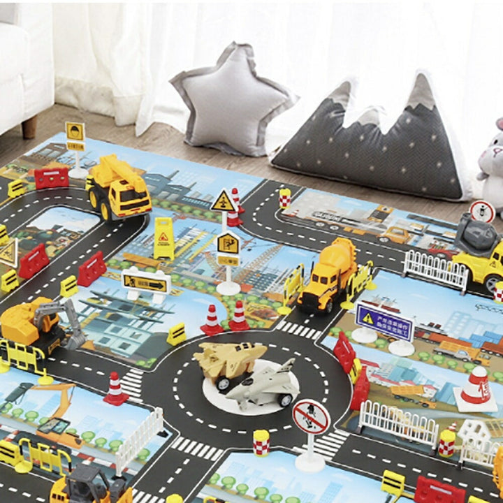 子供 おもちゃ | ジャンボ知育プレイマットー工事現場と街並みデザインー子供用