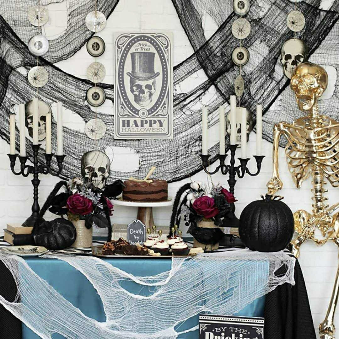 イベントグッズ | ハロウィン・クリスマス兼用 レースカーテン 飾り付けセット